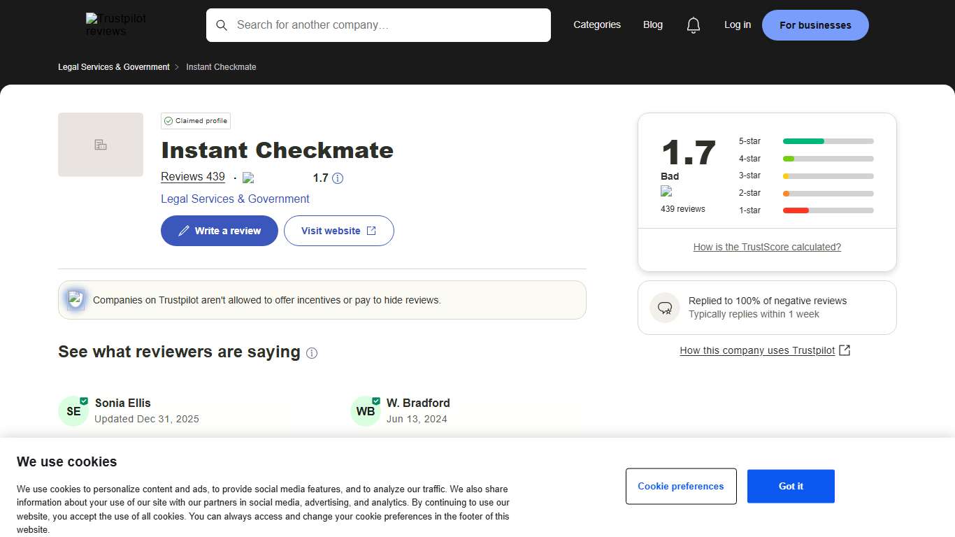 Instant Checkmate Reviews Read Customer Service Reviews of instantcheckmate.com 10 of 22